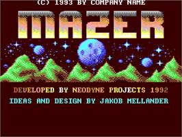 Title screen of Mazer on the Commodore 64.