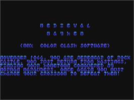 Title screen of Medieval Mayhem on the Commodore 64.