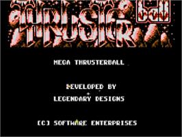 Title screen of Mega Thrusterball on the Commodore 64.