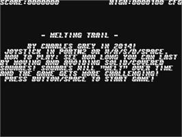Title screen of Melting Trail on the Commodore 64.
