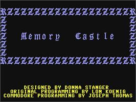 Title screen of Memory Castle on the Commodore 64.
