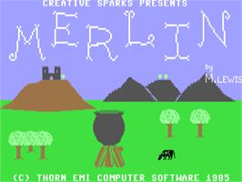 Title screen of Merlin (The Adventure Workshop) on the Commodore 64.
