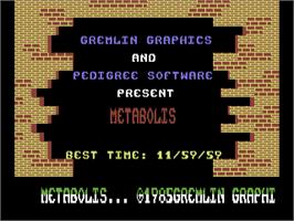 Title screen of Metabolis on the Commodore 64.