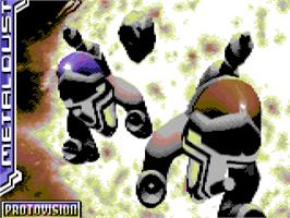 Title screen of Metal Dust on the Commodore 64.