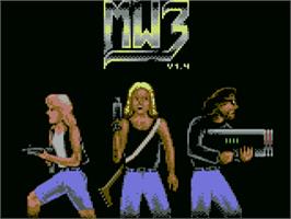 Title screen of Metal Warrior 3 on the Commodore 64.