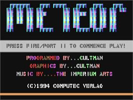 Title screen of Meteor (Scott Peterson) on the Commodore 64.