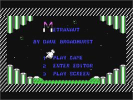 Title screen of Metranaut on the Commodore 64.