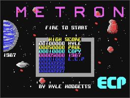 Title screen of Metron on the Commodore 64.