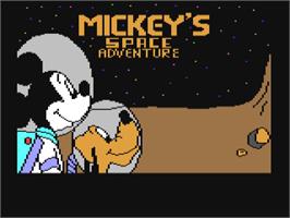Title screen of Mickey's Space Adventure on the Commodore 64.