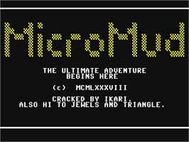 Title screen of Micro-mud on the Commodore 64.