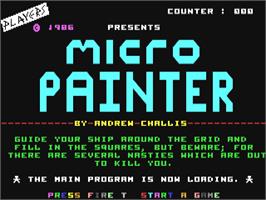 Title screen of Micro Painter on the Commodore 64.