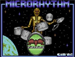 Title screen of Micro Rhythm on the Commodore 64.