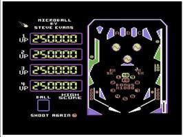 Title screen of Microball on the Commodore 64.