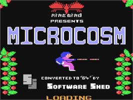 Title screen of Microcosm on the Commodore 64.