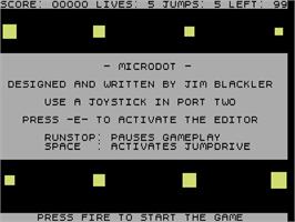 Title screen of Microdot on the Commodore 64.