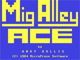 Title screen of Mig Alley Ace on the Commodore 64.