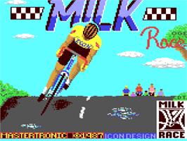 Title screen of Milk Race on the Commodore 64.