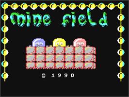 Title screen of Mine Field (MSC) on the Commodore 64.
