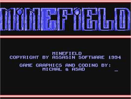 Title screen of Minefield (Assassin Software) on the Commodore 64.
