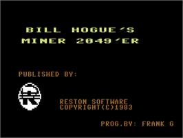 Title screen of Miner 2049er on the Commodore 64.