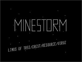 Title screen of Minestorm on the Commodore 64.