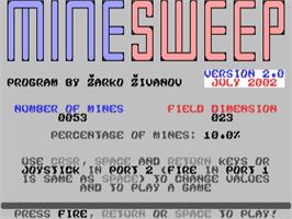 Title screen of Minesweep (TND) on the Commodore 64.