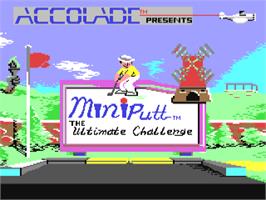 Title screen of Mini-Putt on the Commodore 64.