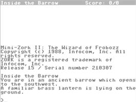 Title screen of Mini-Zork 1 - The Great Underground Empire on the Commodore 64.