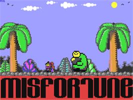 Title screen of Misfortune on the Commodore 64.