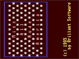 Title screen of Miss All Nude America on the Commodore 64.