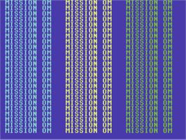 Title screen of Mission Om on the Commodore 64.