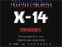 Title screen of Mission X (Preview) on the Commodore 64.