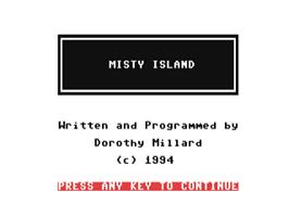 Title screen of Misty Island on the Commodore 64.