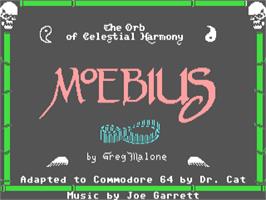 Title screen of Moebius: The Orb of Celestial Harmony on the Commodore 64.