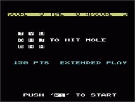 Title screen of Mole Attack (Commodore) on the Commodore 64.