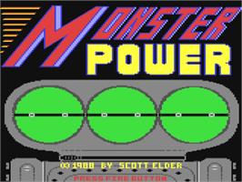 Title screen of Monster Power on the Commodore 64.