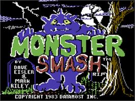 Title screen of Monster Smash on the Commodore 64.