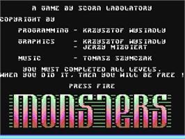 Title screen of Monsters (Edigamma S.R.I.) on the Commodore 64.