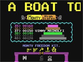 Title screen of Monty on the Run on the Commodore 64.