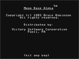 Title screen of Moon Base Alpha on the Commodore 64.