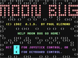 Title screen of Moon Bug on the Commodore 64.