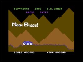 Title screen of Moon Buggy (Anirog) on the Commodore 64.