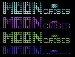 Title screen of Moon Crisis 1999 on the Commodore 64.