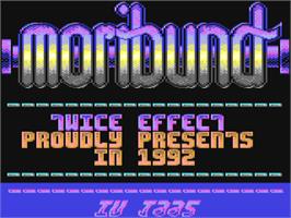 Title screen of Moribund on the Commodore 64.
