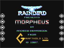 Title screen of Morpheus on the Commodore 64.