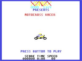 Title screen of Motocross Racer on the Commodore 64.