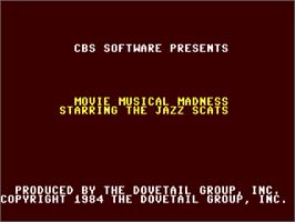 Title screen of Movie Musical Madness on the Commodore 64.