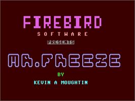 Title screen of Mr. Freeze on the Commodore 64.