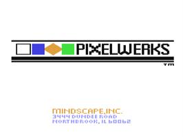 Title screen of Mr. Pixel's Cartoon Kit on the Commodore 64.