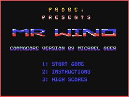 Title screen of Mr. Wino on the Commodore 64.
